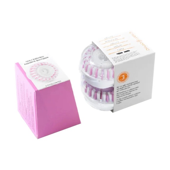 B🍑 Authentic Two 2 New Clarisonic Radiance Cleansing Brush Head Replacement - Picture 1 of 10